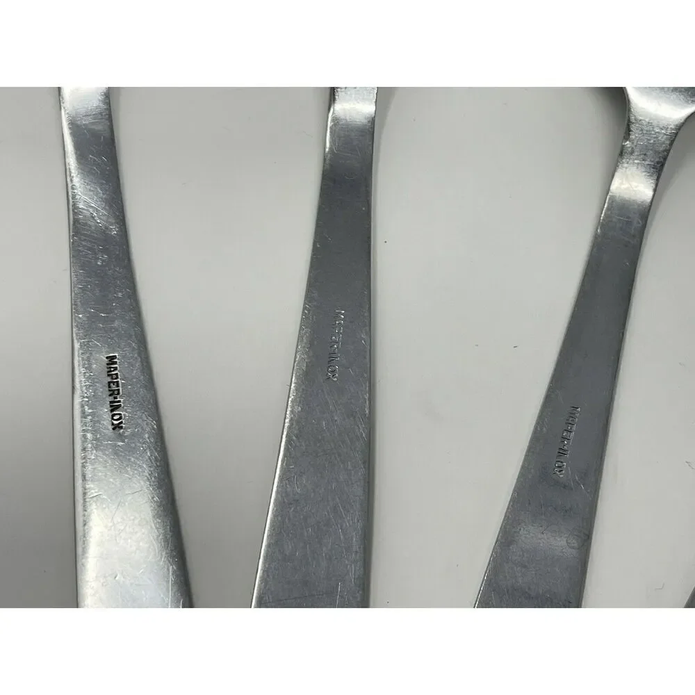 Maper-Inox Stainless Pointed Tip Handle Dinner Place Spoons 8” Set Of 5 MCM